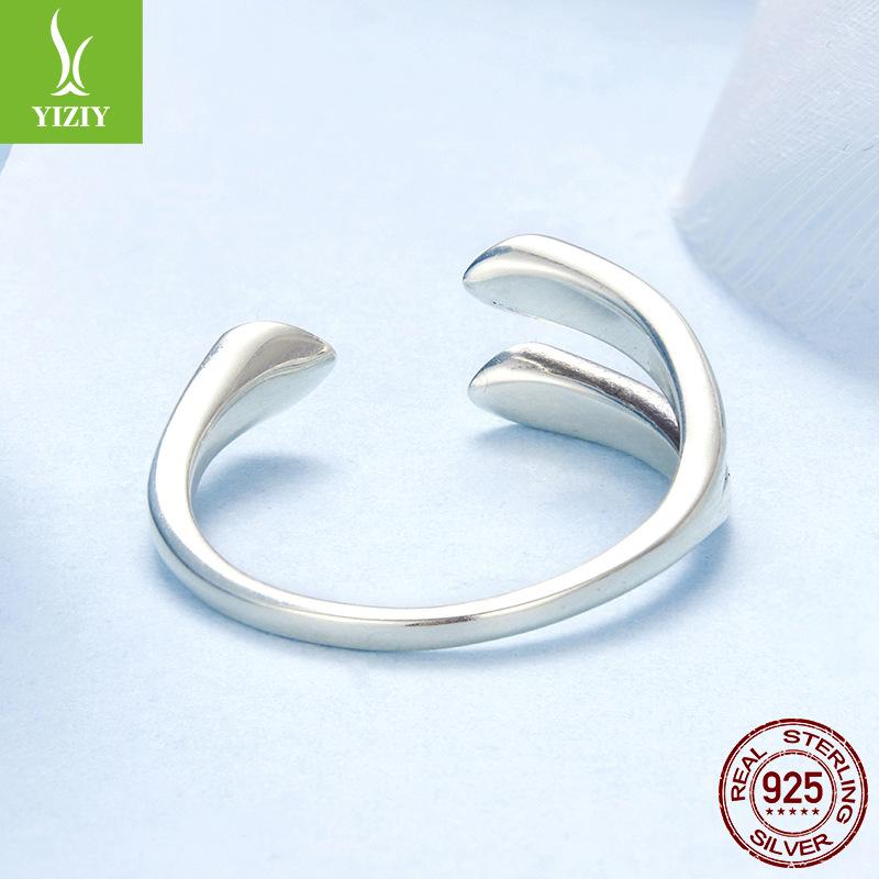 Liebe Offener Ring 925 Sterlingsilber Metall Kleine Liebe Schlichter Ring