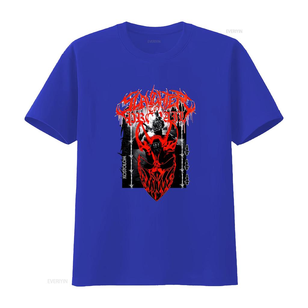 Slaughter To Prevail Demolisher Mask Shirt Heavyweight Black Tee Shortsleeve Vintage Washed Fashion Unisex Homme Slightly