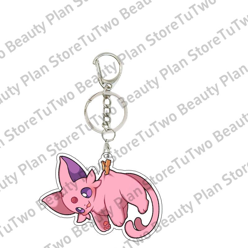 Creative Classics Eevee Anime Acrylic Keychain Pendant Decor Cartoon Umbreon Eevee Espeon Glaceon Jolteon Bag Key Ring Charm
