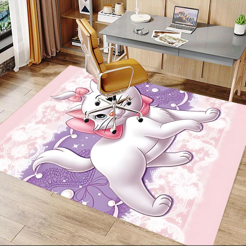 1pc Pink Heart Aristocats Carpet for Playroom Bedroom Living Room Sofa Home Decor,kids Game Area Rug Non-slip Floor Mat Y728135