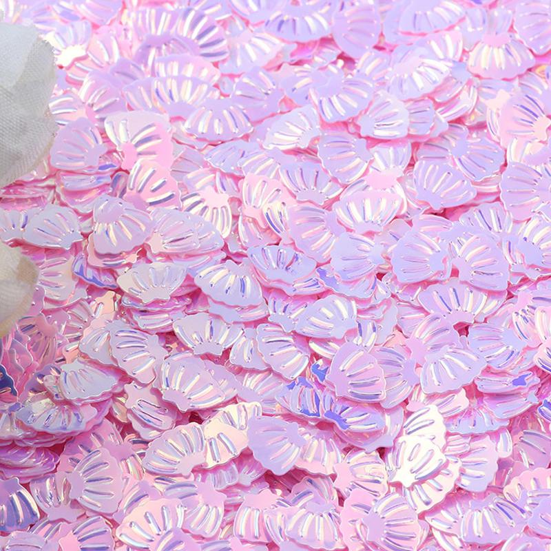 15/30/60g Iridescent Sparkle Seashell PVC Confetti Mermaid Theme Party Decor Glitter Shell Foil Metallic Sequins Under the Sea