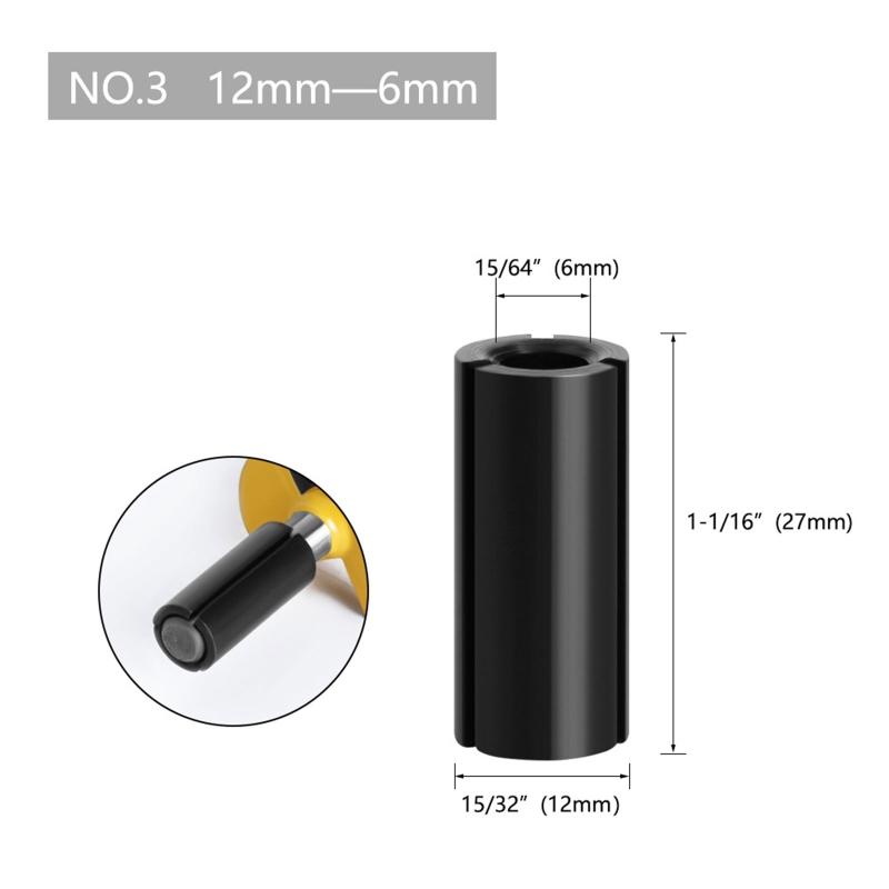 Engraving Machine Trimming Machine Adapter 6mm 6.35mm 8mm 10mm 12mm 12.7mm Milling Cutter Conversion Handle Router Bits