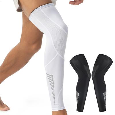 1 Pair Sports Compression Knee Sleeves - Full Leg Compression Sleeve For Men And Women, Uv Leg Sleeves - Cycling Leg Warmers