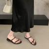 Flats Women's Slippers Clip Toe Shoes Summer Walking New Woman Sandals 2025 Designer Slides Dress Sandalias De Mujer