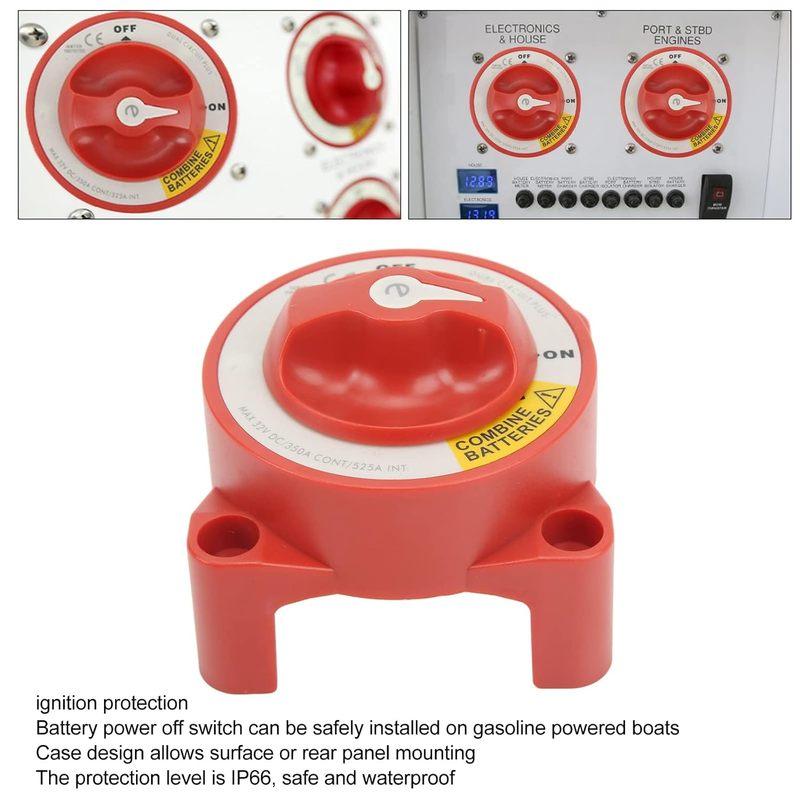 Blue Sea Systems 5511e Battery Switch Dual Circuit Plus 32V DC 350A, ON/OFF/Combine for Marine Boat RV Truck Car