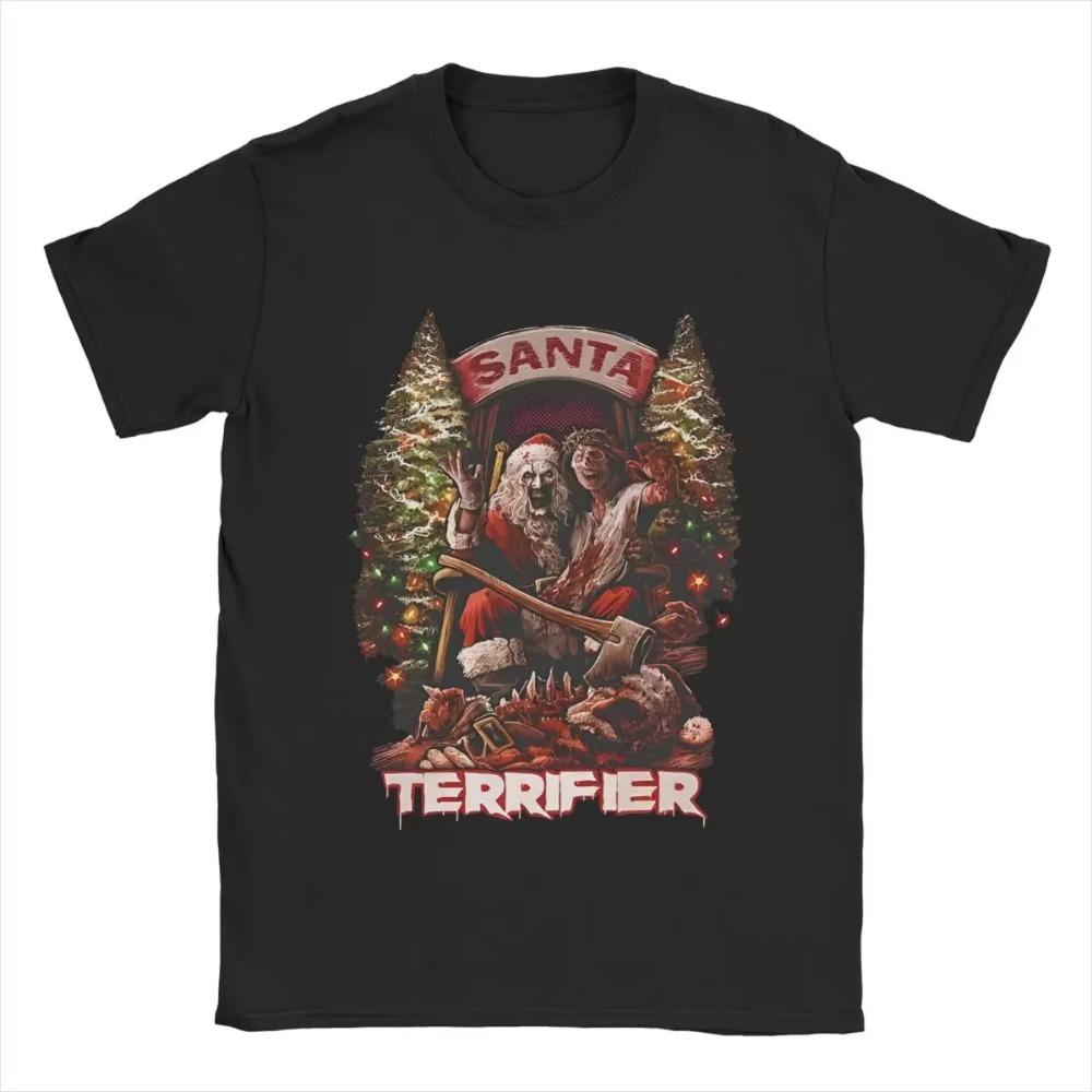 Men Women's Santa Art The Clown Terrifier 3 Horror Movie Christmas Graphic T Shirt Apparel  T Shirts Tee Clothing Original