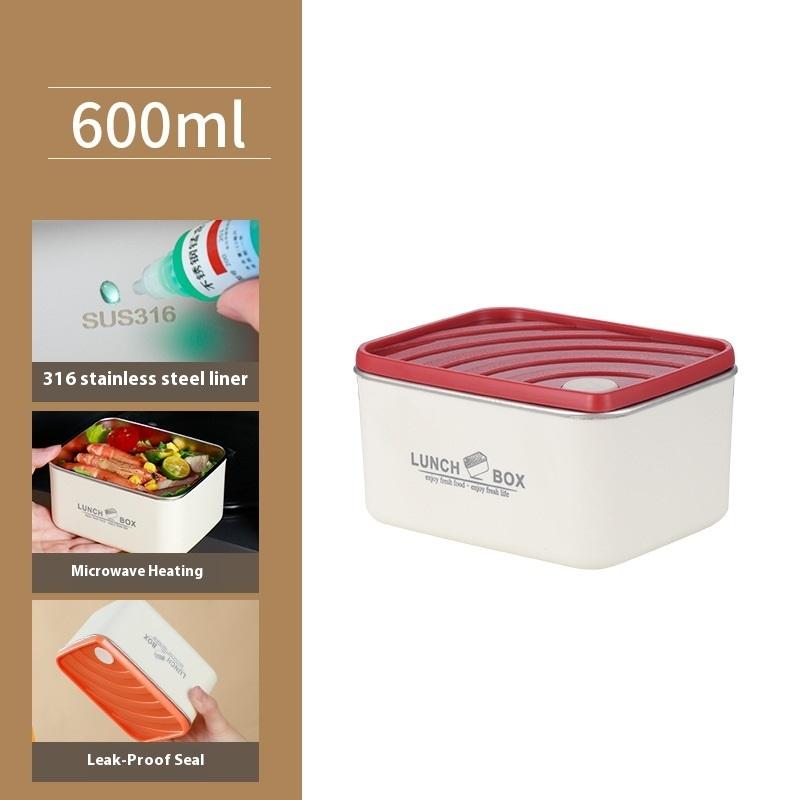 Cutie Bento Izolată 600ml Cutie de Prânz Removabilă cu Tacâmuri Pentru Studenți Bol de Supă din Oțel Inoxidabil cu Capac Depozitare Alimente