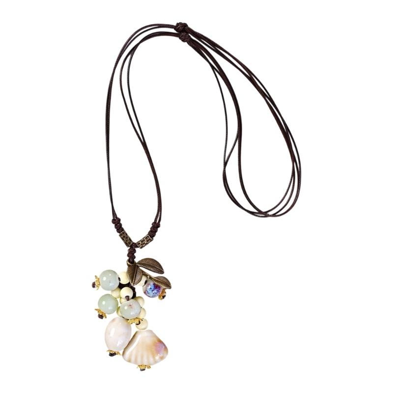 

Nature Inspired Ceramic Necklace Textured Leaf Charm Comfortable Wear Adjustable Chain Fashion Accessory Daily Use