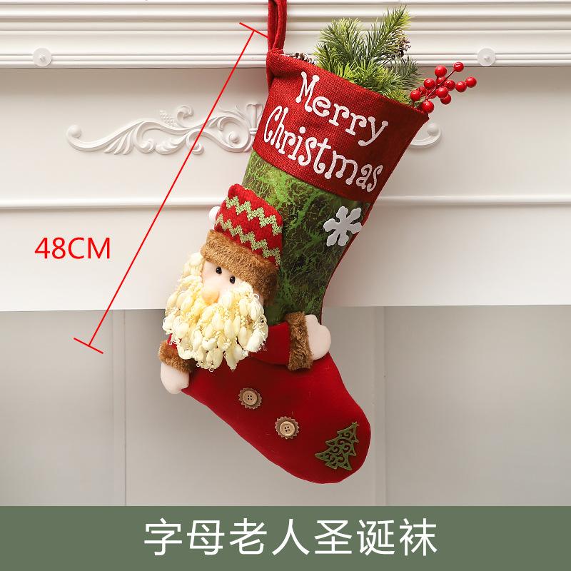 

Christmas Christmas Socks Elk Snowman Ornaments Christmas Tree Ornaments Creative Gift Bags Red Old Man Christmas Soc