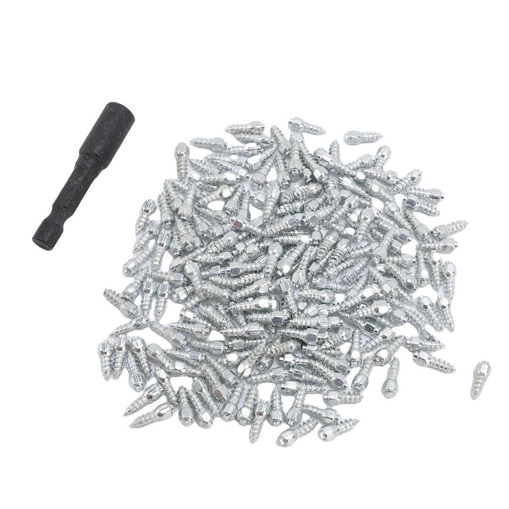 200 PEZZI 12mm Chiodi per Pneumatici Acciaio Antiscivolo Antighiaccio Neve Punte per Pneumatici con Strumento di Installazione per Moto Motocicletta Fuoristrada