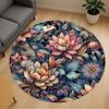 1pc Floral Pattern Round Chair Mat Area Rug - Non-Slip, Floor Mat for Office, Bedroom, and Indoor Decor C1118180