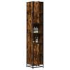 Bathroom Cabinet Smoked Oak Finish 35 x 37.5 x 188.5 cm Particleboard & Metal