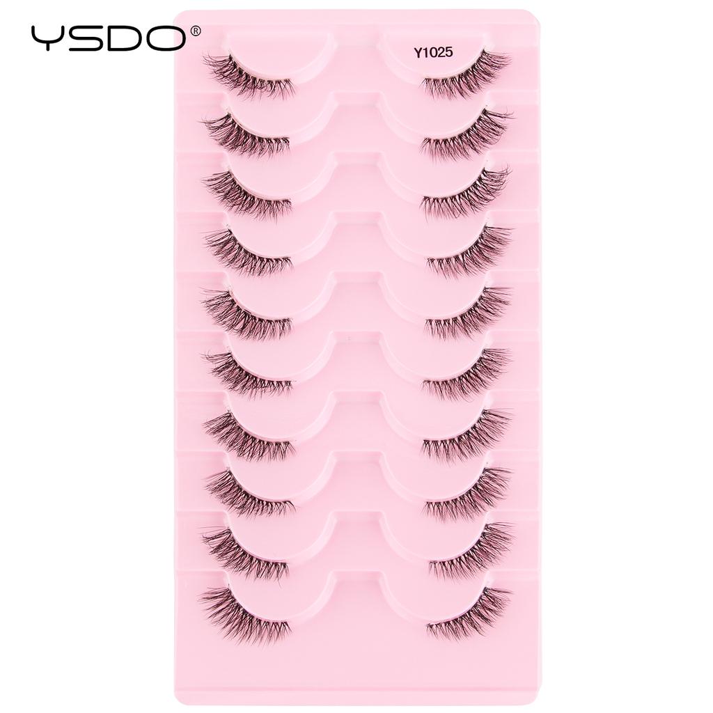 YSDO Half Lashes 5/7/10 Pairs Half False Eyelashes Soft Natural Cat Eye Lashes Makeup 3D Mink Eyelash Extension Fluffy Faux Cils