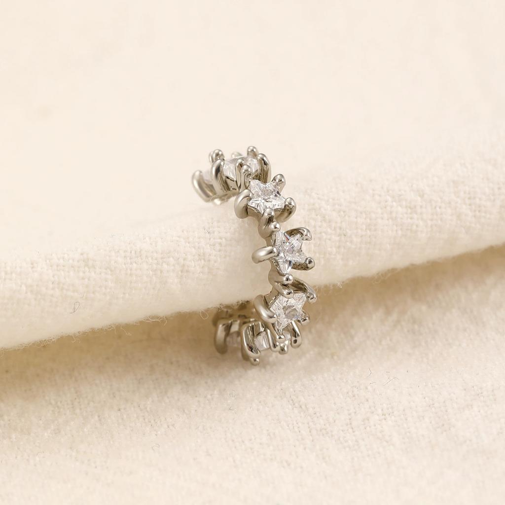 1Pc Horse Eye Zircon Earcuff Clips On Earring for Women Girls No Fake Piercing Cartilage Star Crystal Earring Ring Without Hole