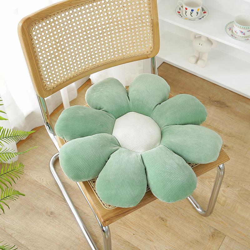Cuscino imbottito con fiori a sei petali Decorazione per la camera da ragazza Cuscino girasole Cuscino per bovindo Fiore rosa Impostazione per cuscino da seduta per camera da letto dei bambini