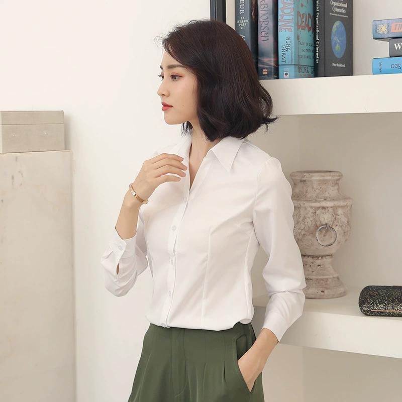 Shirt Women's Long Sleeved Professional Work Clothes Stretch