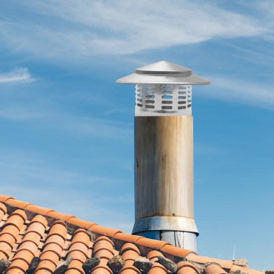 Round Chimneys Cover with Mesh Screen Tapered Top Metal Chimneys Cover Weather-proof