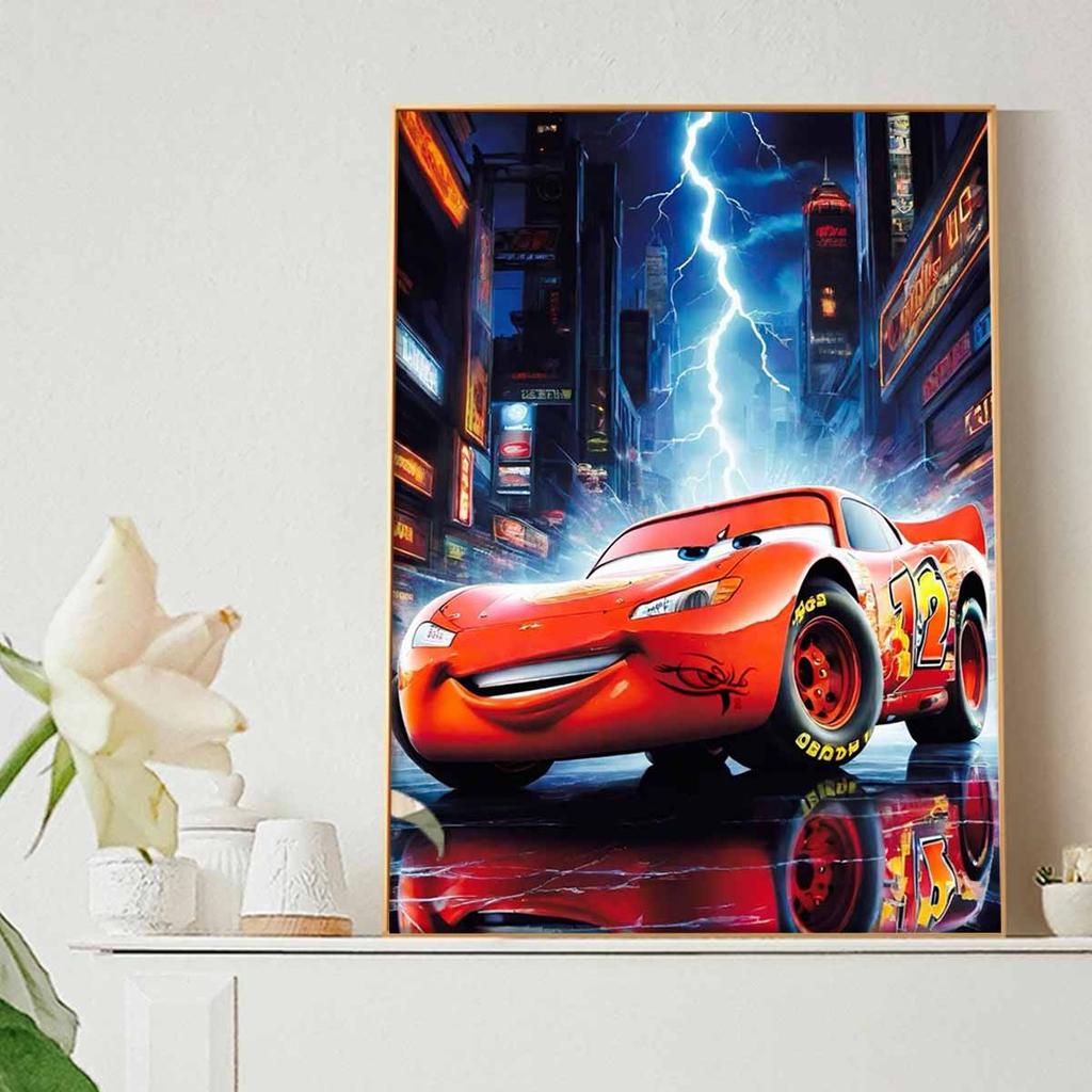 DIY Diamond Painting Lightning McQueen Cross Stitch Kit Mosaic Art Diamond Painting Full Circle Diamond Home Decoration