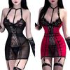Sexy Lingerie Extreme Mini Dress Women Lace Mesh Stitching Porn Costumes See-Through Robe Sexy Dresses Lenceria Para Damas