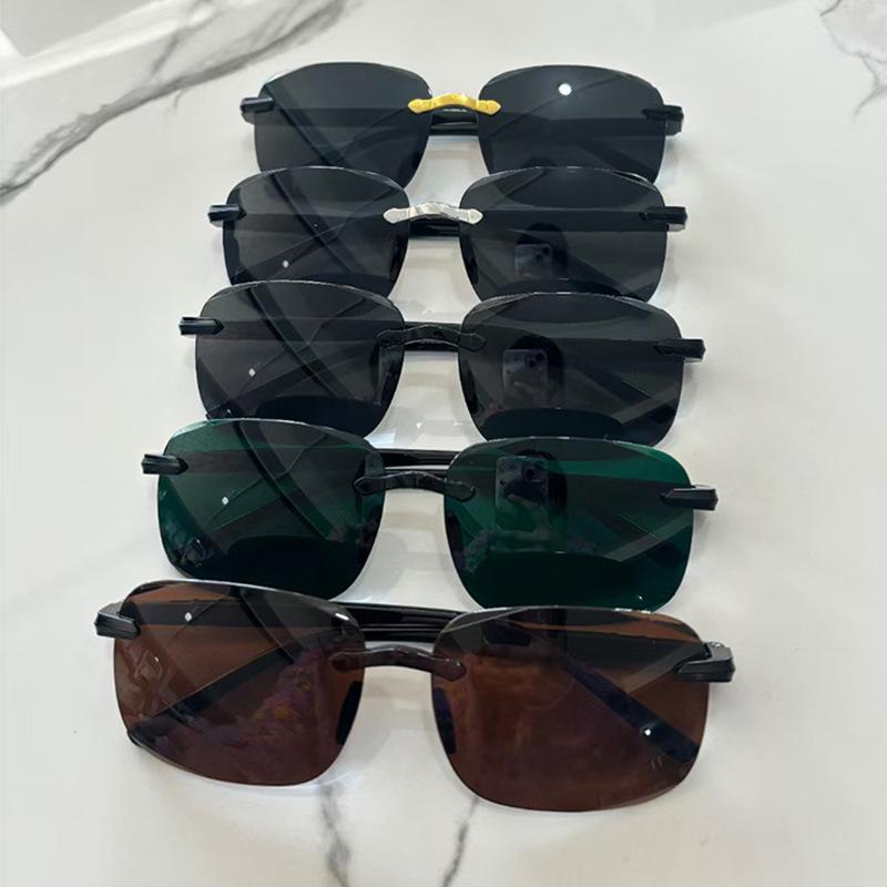 Douyin 2026 Frameless Sunglasses: Stylish Anti-UV Edge-Cut Design for Men and Women, Ideal for Fishing and Driving