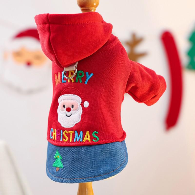 Pet Circle Dog Sweater Small Breeds Puppy Christmas Party Outfit Red Santa Design