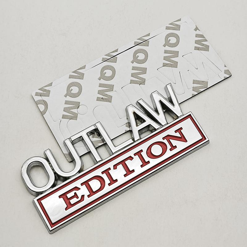 3D Metal OUTLAW EDITION Emblem Sticker Badge Fender Funny Decals Car Truck Replacement Door Decoration for Universal Car SUV