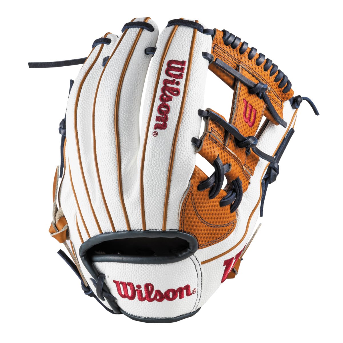 

Wilson Baseball Glove Hero for Thumb for Two Original S Tan SC x White SS (Wannabe DUAL) Infielders, Pad/Recommended Pinkies/US Design, (WBW102443)