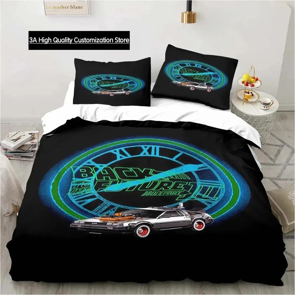 Návrat do budoucnosti Klasický film Retro povlečení Postel Třídílná sada Jednolůžko Dvojlůžko Velikost Queen King Povlak na přikrývku Dárek pro chlapce