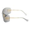 MIU MIU Letter Logo Thin Arm Alloy Irregular Shape Sunglasses Women Sunglasses Gold MU54YS5AK30B