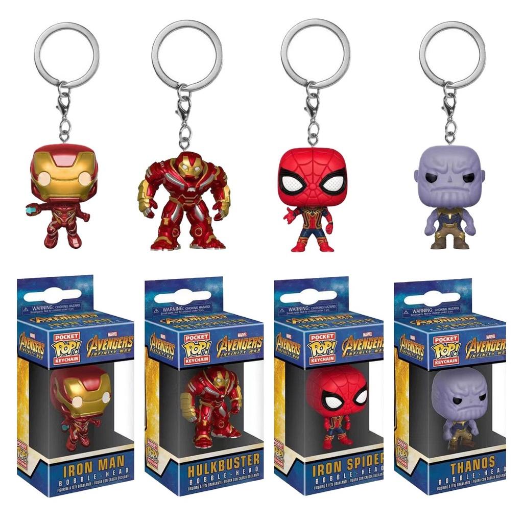 Idea Marvel Funko Pop Avenger Hulk Iron Man Keychain Figure Backpack Pendant
