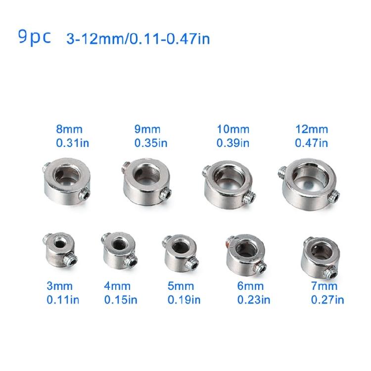 9Pieces Drill Depth Limiter Set Multifunctional and Practical for Accurate Drilling in Various Materials High Precisions