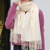 New Solid Color Scarf Warm Thickened Faux Cashmere Shawl Women's Outdoor Fashion Plaid Scarf Winter Windproof Head Scarf Gift
