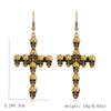 Halloween Jewelry Fashion Punk Vintage Alloy Skull Head Cross Earrings For Women