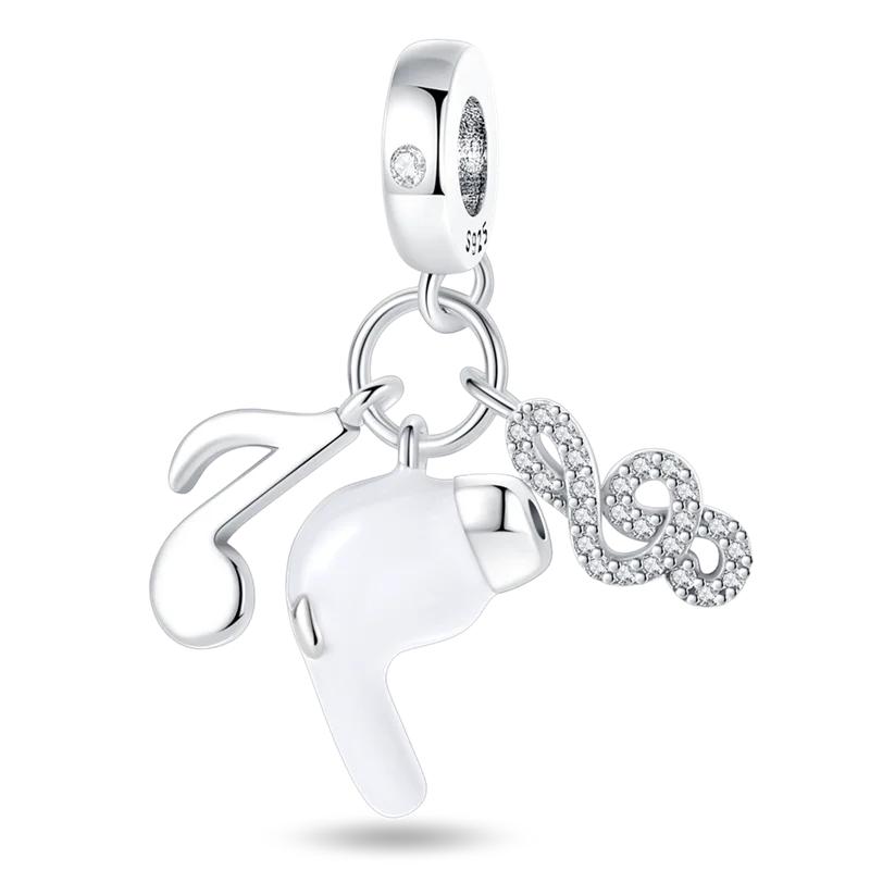 Copper Game Music Headphones Series Charms Fit Original Beads Bracelet For Women Jewelry Gift Making