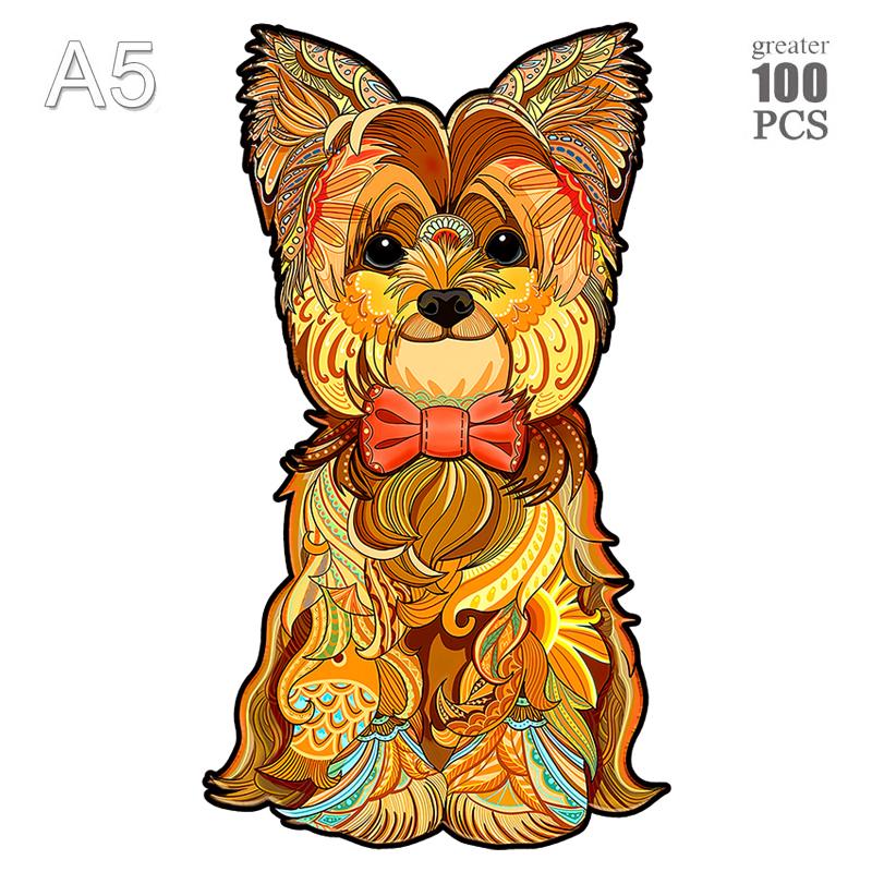 Wooden Puzzle Adult Kids Jigsaw Puzzles Puppy Dog 3D Animal Puzzles Boutique Gift Box Packaging Children Christmas Gifts Toys