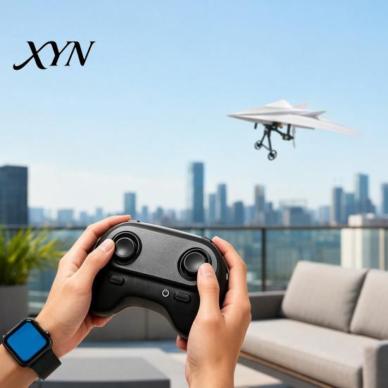 DIY Paper Plane Set RC Airplane Kit, Remote Control Electric Module with Gyro Aircraft Launcher Component Stabilizer, Dual Propellers, for Beginner