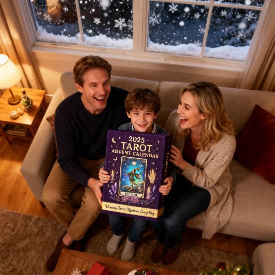 Tarot Advent Calendar 2025 24 Collectible 2D Tarot Card Figures Ornaments Set Christmas Countdown Calendar Mystical Gift for Tarot Lovers Spiritual