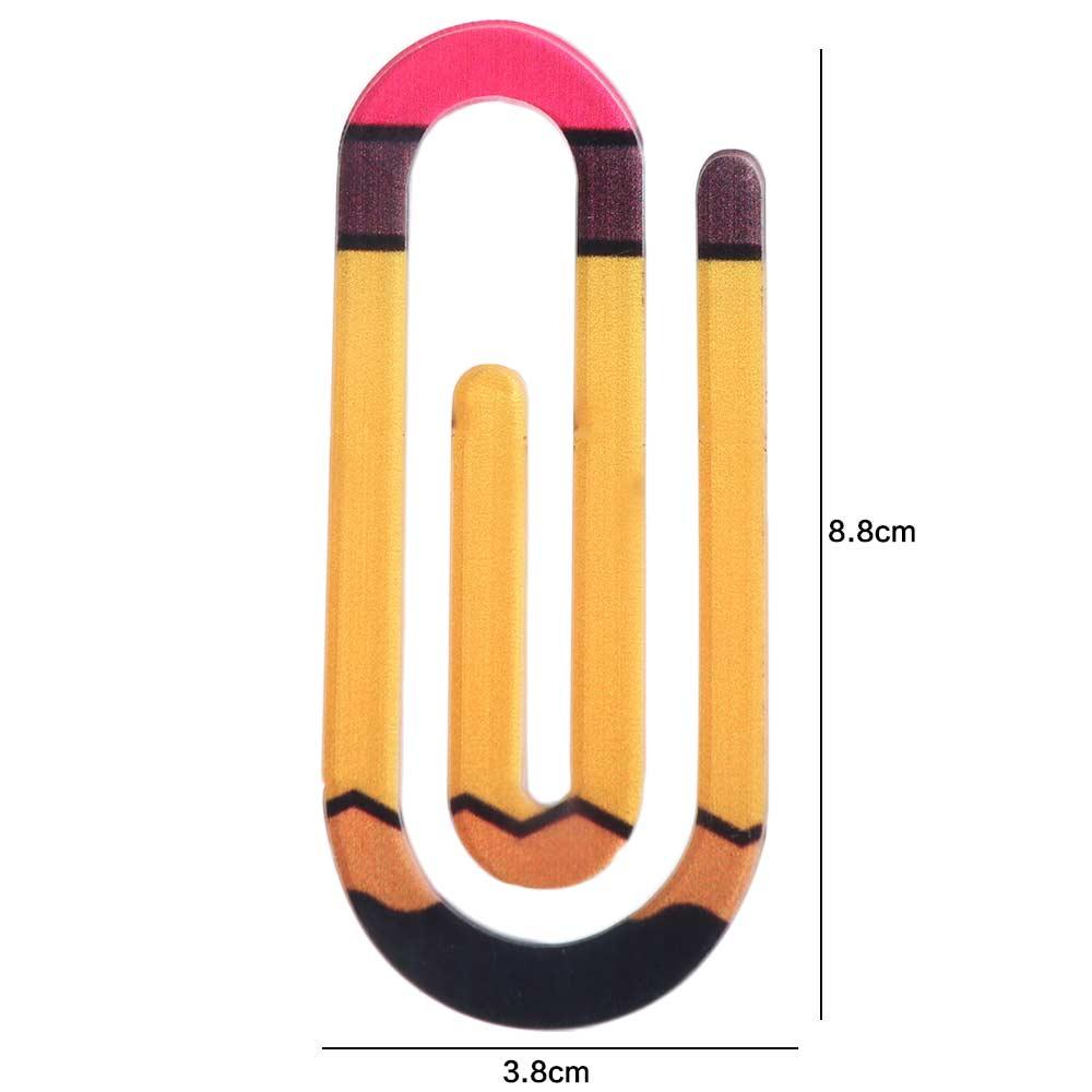 3Pcs/set Acrylic Paperclip Bookmark Classroom Theme Document Bookmark Paper Clips  Note Decor