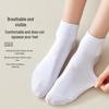 Meias Finas de Algodão Respirável de Cano Baixo para Verão para Mulheres Brancas