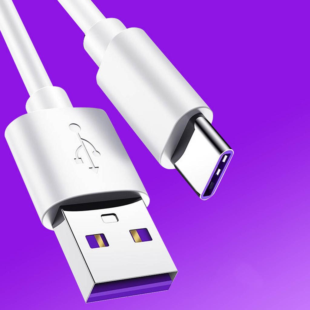 Weißes 1m Datenkabel 5A Typ-C Schnellladekabel für Android für Huawei Honor für Xiaomi Mobiltelefon