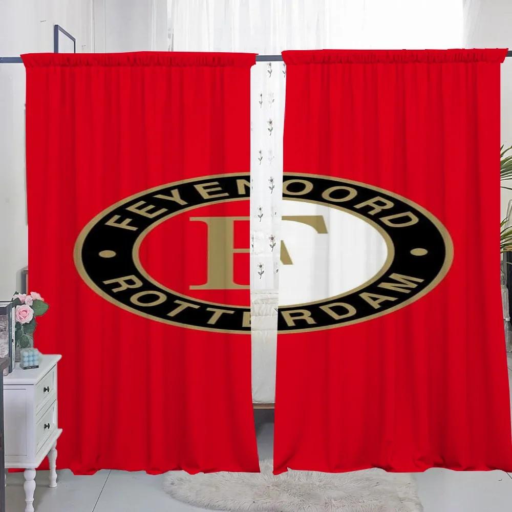 Set Of 2 Window Kitchen Curtains Living Room Door Curtain Feyenoord Fc Partition Bedroom Decoration Darkening Polyester Ideal For