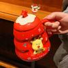Creative Christmas Cup High Precision Cartoon Ceramic Cup Gift Practical Gift Mug with Lid Spoon Gift Gift Box Pack