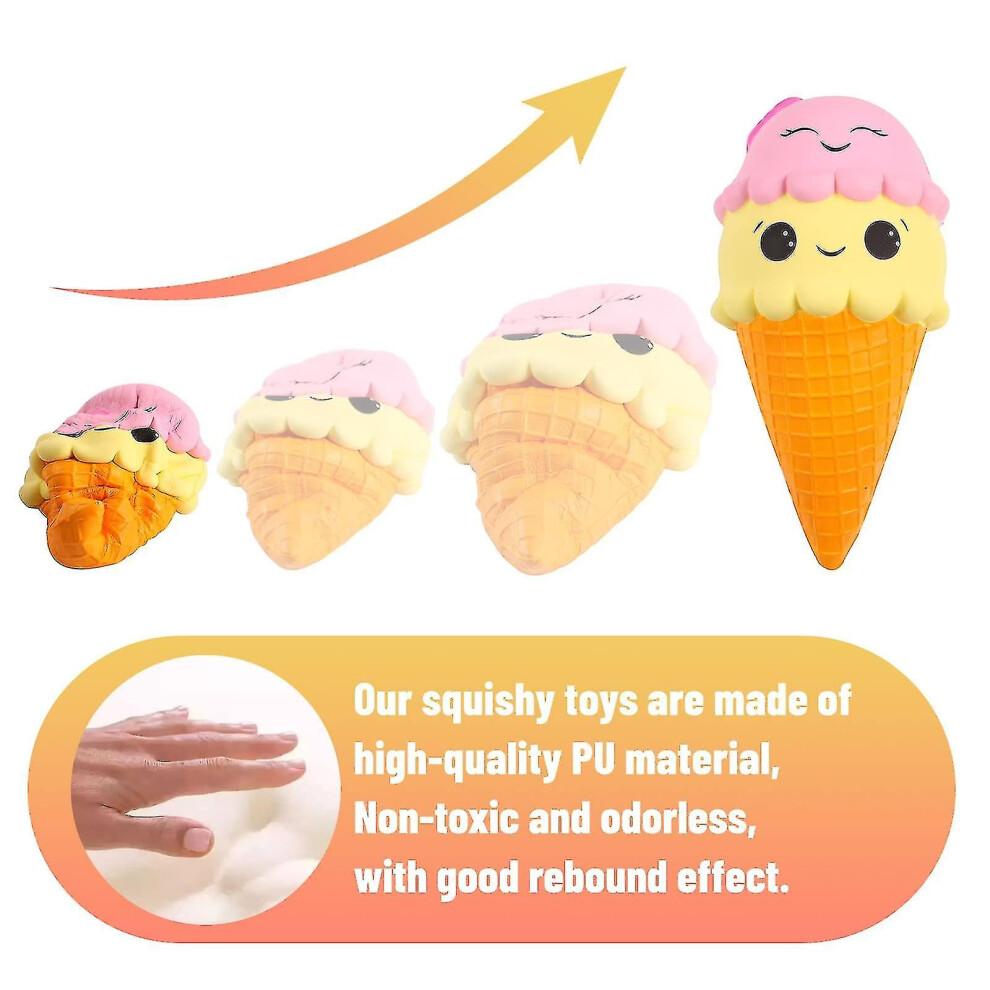 Squishies Ice Cream Jumbo Squishys Slow Rising Kawaii Smiley Squishies Decompression Toys 12.5 X 10.5 X 21.5 Cm