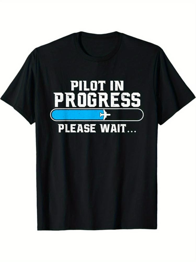 Airplane Aircraft Pilot Flying Plane Pattern Design -100% Cotton Summer O-neck Short Sleeve Casual Printed Men's T-shirt.