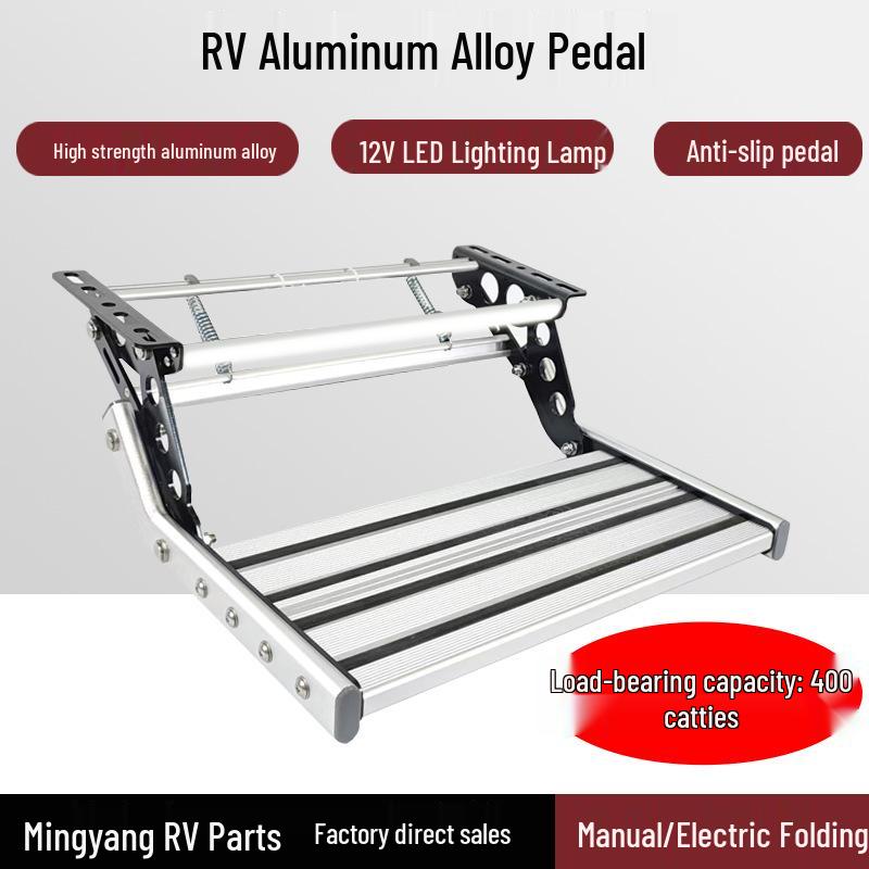 Single & Double Layer Aluminum Alloy RV Folding Steps – Manual or Electric Options