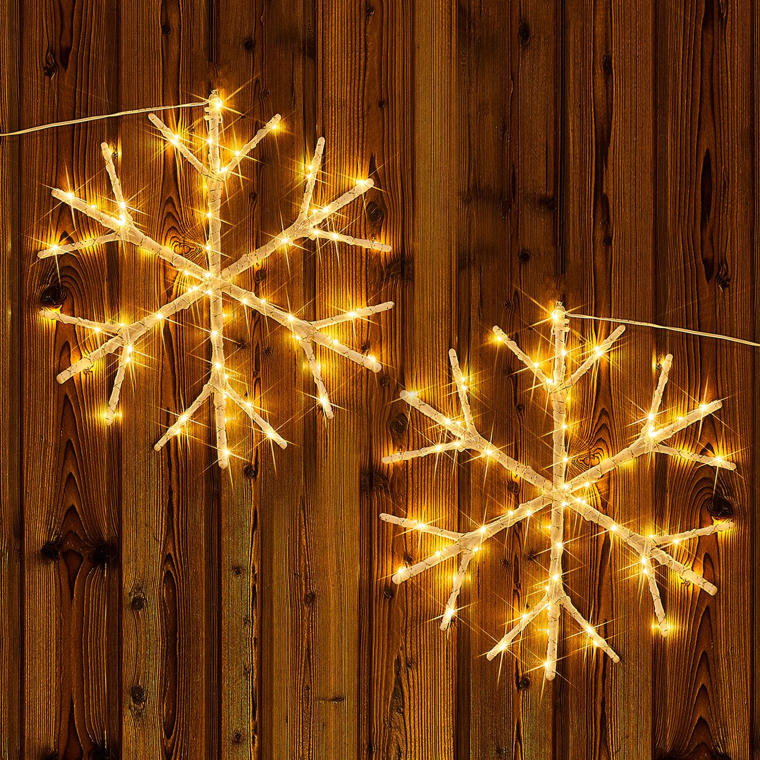 Simulated White Birch LED Snowflake String Lights for Indoor/Outdoor Christmas Decoration Single Snowflake Light Set