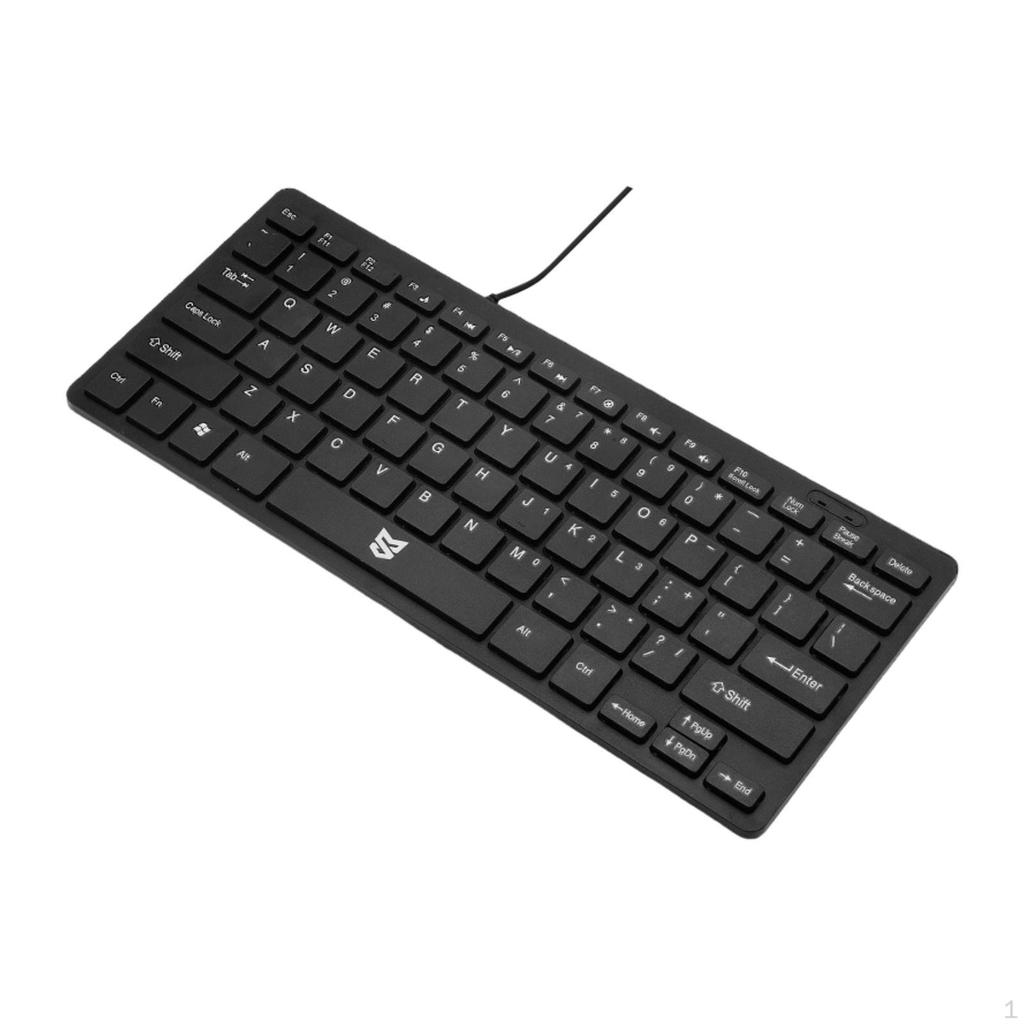 Wired Keyboard 78 Keys High Reliability Convenient Ergonomic Design USB Plug and Play Silent