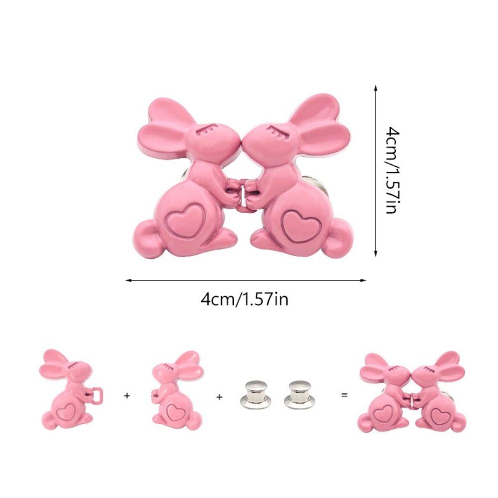 Waist Buckle Heart Rabbit Pants Button Tightener Jean Buttons for Loose Jeans  Waist Accessories