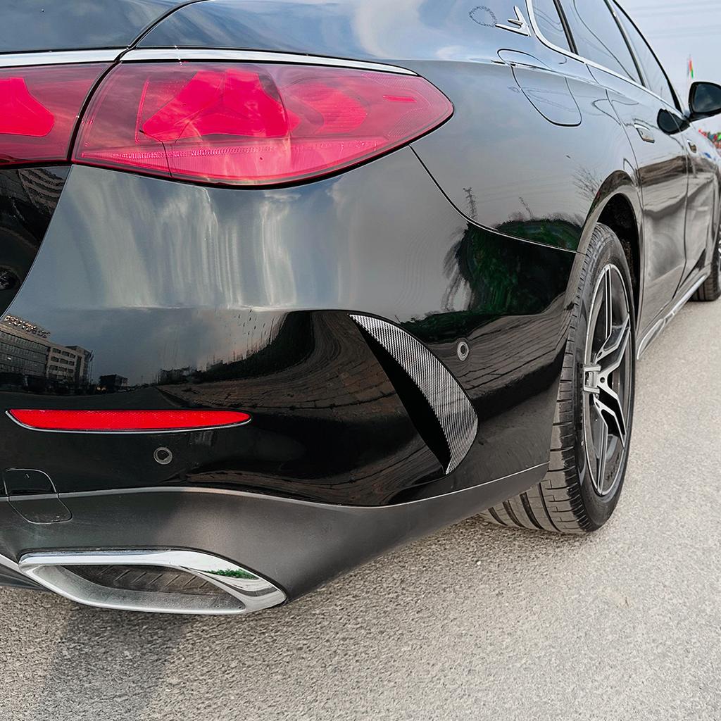 For Mercedes-Benz E-Class W214 E260 E300 AMG 2024+ Rear Bumper Splitter Lip Body Kit Spoiler Air Vent Cover Canard Sticker