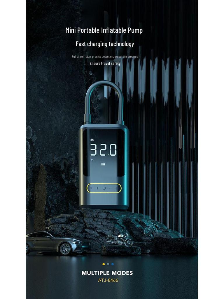 Compact Wireless Electric Bike & Car Tire Inflator